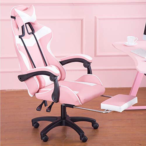 XY&CF Gaming Chair, Silla del balanceo Racing giratoria, Silla de Ordenador Cuero de la PU, de Cine en casa de Estar con reposapiés