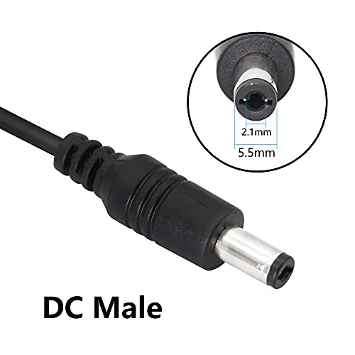 YACSEJAO Cable Divisor de alimentación CC 1 Hembra a 4 Macho 5,5 mm X 2,1 mm CCTV Cable Divisor de Fuente de alimentación CC para cámaras de Seguridad CCTV