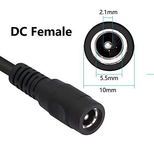 YACSEJAO Cable Divisor de alimentación CC 1 Hembra a 4 Macho 5,5 mm X 2,1 mm CCTV Cable Divisor de Fuente de alimentación CC para cámaras de Seguridad CCTV