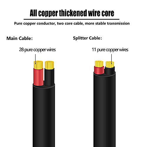 YACSEJAO Cable Divisor de alimentación CC 1 Hembra a 4 Macho 5,5 mm X 2,1 mm CCTV Cable Divisor de Fuente de alimentación CC para cámaras de Seguridad CCTV
