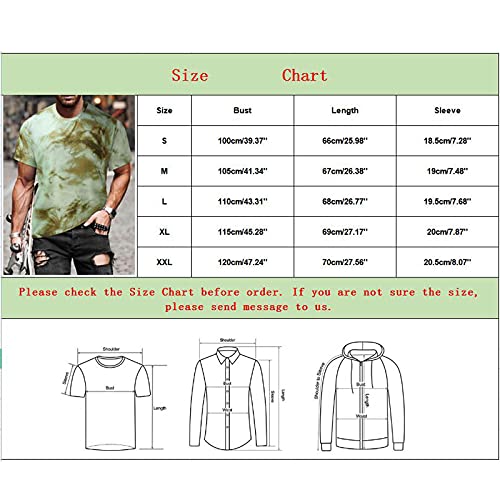 YANFANG Blusa Superior De Camiseta Manga Corta Estampada Informal Ajustada Verano para Hombre,Print tee Hombre, Hombre PoliéSter,2-Verde,S