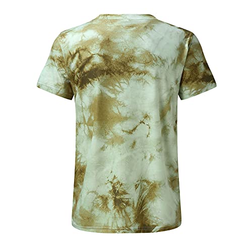 YANFANG Blusa Superior De Camiseta Manga Corta Estampada Informal Ajustada Verano para Hombre,Print tee Hombre, Hombre PoliéSter,2-Verde,S