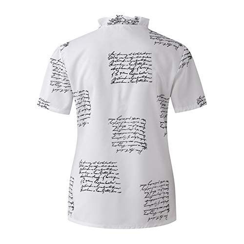 YANFANG Blusas de Mujer Elegantes,Camiseta Casual de Manga Corta con Encaje de Moda para Mujer Top de Color s贸lido con Cuello en V