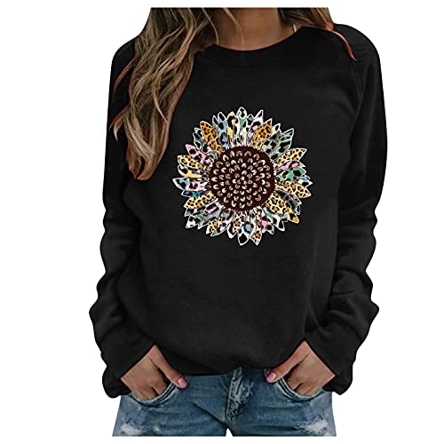 YANFANG Sudadera Casual Estampada para Mujer, Te Poneré En Un BalóN Y Ayudaré A La Gente Buscar Que Dejes De Jugar Conmigo,Sudadera Manga Larga con Estampado Blusa Informal, Jersey,2-Negro,XL