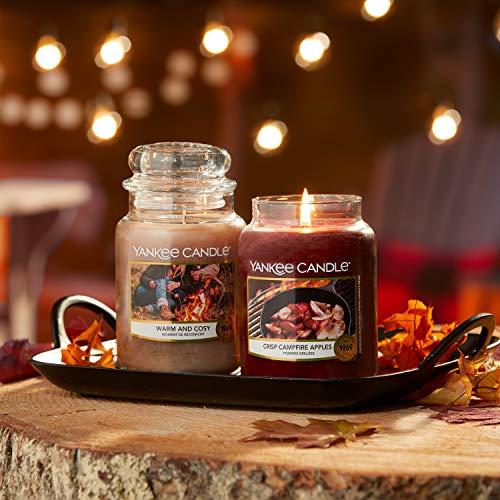 Yankee Candle Vela aromática en vaso de cristal (grande) | manzanas Crisp Campfire | Duración de combustión de hasta 150 horas