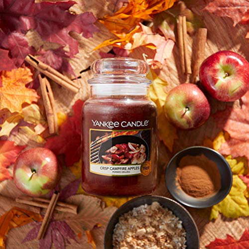 Yankee Candle Vela aromática en vaso de cristal (grande) | manzanas Crisp Campfire | Duración de combustión de hasta 150 horas