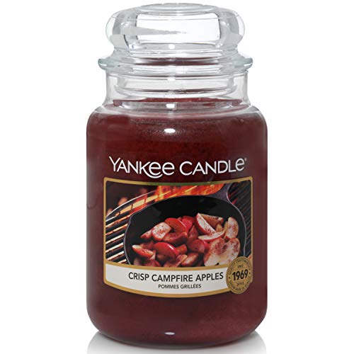 Yankee Candle Vela aromática en vaso de cristal (grande) | manzanas Crisp Campfire | Duración de combustión de hasta 150 horas