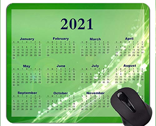 Yanteng Calendario por 2021 años Alfombrilla de ratón Divertida Alfombrilla de ratón Verde para requisitos particulares Vitality