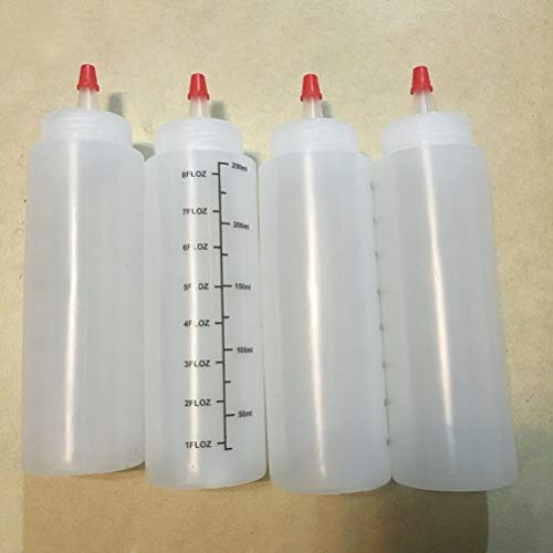 YARNOW Botella Plástica del Apretón De La Botella De La Ensalada De La Botella De La Aguda De 250Ml 5 Pc para La Venta