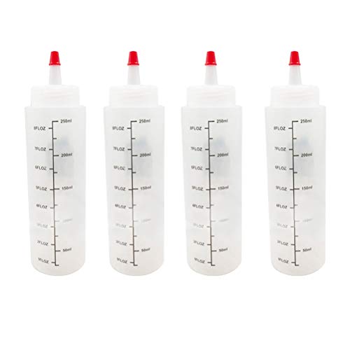 YARNOW Botella Plástica del Apretón De La Botella De La Ensalada De La Botella De La Aguda De 250Ml 5 Pc para La Venta