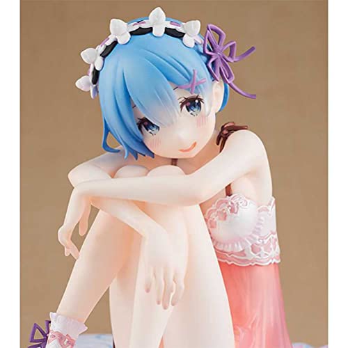 YEARGER Re: Zero - Starting Life In Another World Figura De Acción Rem Piyama Personaje Modelo 3D PVC Postura Sentada Estatua Muñeca Regalos para Niños