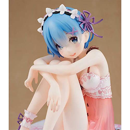 YEARGER Re: Zero - Starting Life In Another World Figura De Acción Rem Piyama Personaje Modelo 3D PVC Postura Sentada Estatua Muñeca Regalos para Niños