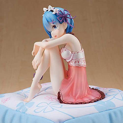 YEARGER Re: Zero - Starting Life In Another World Figura De Acción Rem Piyama Personaje Modelo 3D PVC Postura Sentada Estatua Muñeca Regalos para Niños