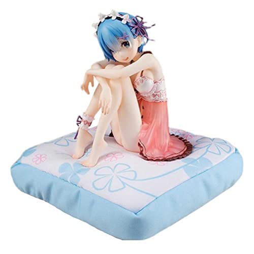 YEARGER Re: Zero - Starting Life In Another World Figura De Acción Rem Piyama Personaje Modelo 3D PVC Postura Sentada Estatua Muñeca Regalos para Niños