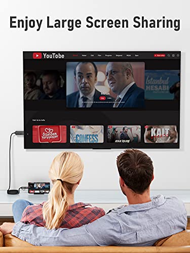 YEHUA USB C a HDMI Cable, 2 en 1 Micro USB a HDMI Adaptador 1080P MHL a HDMI para Todos los Teléfonos/Tabletas Android/a TV/Proyector/Monitor(6.6ft)