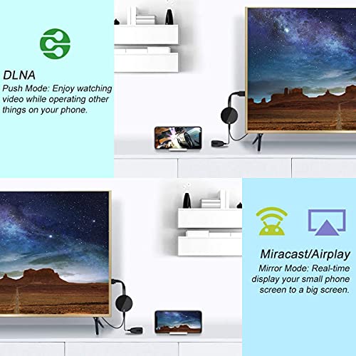 YEHUA Wireless WiFi Display Dongle HDMI 1080P WiFi Display Receiver Soporte Miracast Airplay DLNA por iOS / Android / Smartphone para PC / TV / Monitor / Proyector