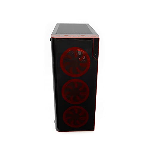 YEYIAN Caja de Ordenador Gaming Vortex Micro ATX, sin Fuente de alimentación, Incluye 3 Ventiladores Led Rojo, Negro/Rojo (YGV-68811)