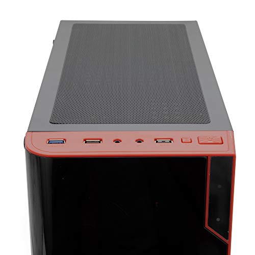 YEYIAN Caja de Ordenador Gaming Vortex Micro ATX, sin Fuente de alimentación, Incluye 3 Ventiladores Led Rojo, Negro/Rojo (YGV-68811)