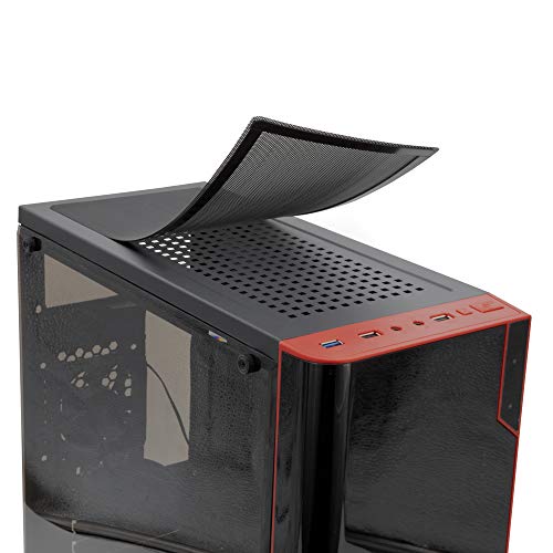 YEYIAN Caja de Ordenador Gaming Vortex Micro ATX, sin Fuente de alimentación, Incluye 3 Ventiladores Led Rojo, Negro/Rojo (YGV-68811)