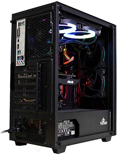 YEYIAN Caja Pc Gaming PC Abyss 2500 , ATX, M-ATX, ITX, EATX, Panel Lateral de Vidrio Templado, Audio HD, 2 USB 3.0 y Audio in, Iluminación ARGB, Incluye 3 Ventiladores ARG 120MM - YGA-49701 (Negro)
