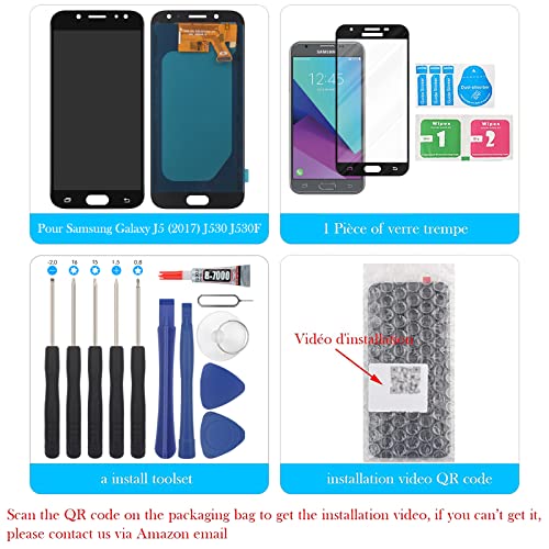 YHX-OU TFT-LCD + pantalla digital para Samsung Galaxy J5 (2017) J530 SM-J530F (negro)