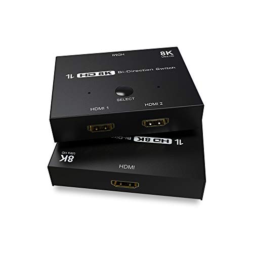YIWENTEC 4K@120Hz 8K@60Hz Ultra HDMI 8K Bidireccional Switch Splitter 1 "2out 2" 1out alta velocidad 48Gbps convertidor compatible con Xbox X PS5 proyectores monitores