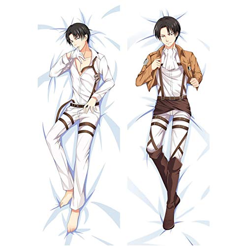 YIYANGFAN Fundas de almohada de anime Attack on Titan para abrazar el cuerpo de la ropa de cama, fundas de almohada e103, piel de melocotón 50 x 160 cm
