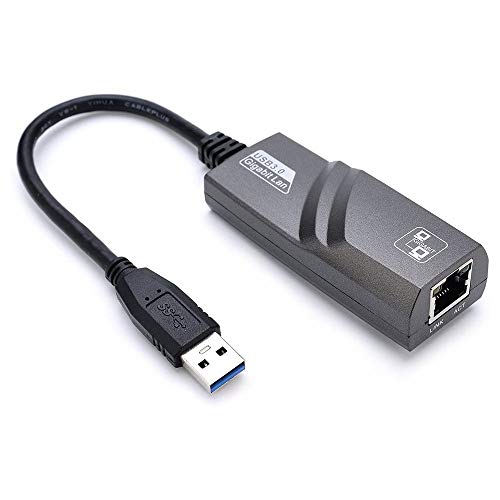 Yizhet Adaptador de Red USB Super Velocidad USB 3.0 to RJ45 10/100/1000MGigabit Ethernet para PC o Portátiles de Windows 10, 8, 7, XP, Vista, Mac OS,Adaptador de Red Network Cable