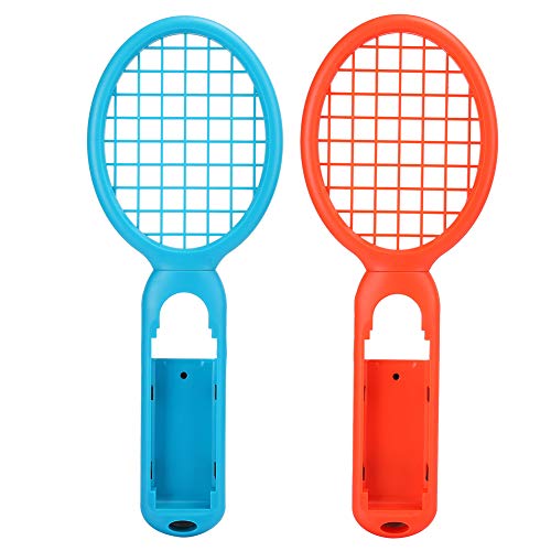 Ymiko Raqueta de Tenis para Nintendo Switch, Controlador de detección de Movimiento con Mango de Raqueta de Tenis para Nintendo Switch, Accesorio de Consola de Juegos, 1 par(Rojo Azul)