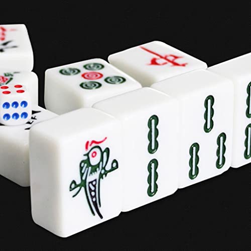YNSHOP Azulejos De Mahjong para El Hogar Mahjong Blanco Frotado A Mano De 42 Mm 144 Azulejos De Mahjong Mantel Gratis Regalos para Amigos (Color : Blanco, Size : 42#)