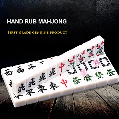 YNSHOP Azulejos De Mahjong para El Hogar Mahjong Blanco Frotado A Mano De 42 Mm 144 Azulejos De Mahjong Mantel Gratis Regalos para Amigos (Color : Blanco, Size : 42#)