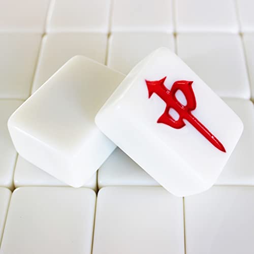 YNSHOP Azulejos De Mahjong para El Hogar Mahjong Blanco Frotado A Mano De 42 Mm 144 Azulejos De Mahjong Mantel Gratis Regalos para Amigos (Color : Blanco, Size : 42#)