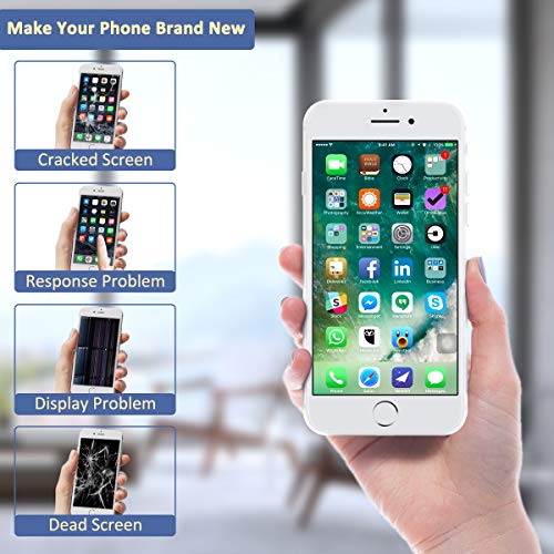 Yodoit Pantalla Completa para iPhone 6s Plus LCD Blanco, Ensamblaje de Reemplazo del Digitalizador con Piezas de Repuesto (cámara Frontal, Botón Home) + Herramienta (5,5 Pulgadas)