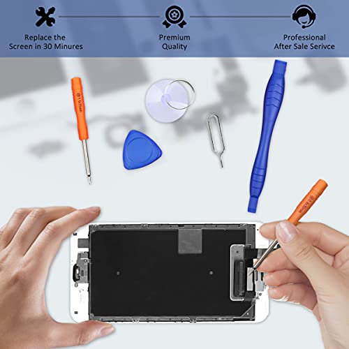 Yodoit Pantalla Completa para iPhone 6s Plus LCD Blanco, Ensamblaje de Reemplazo del Digitalizador con Piezas de Repuesto (cámara Frontal, Botón Home) + Herramienta (5,5 Pulgadas)