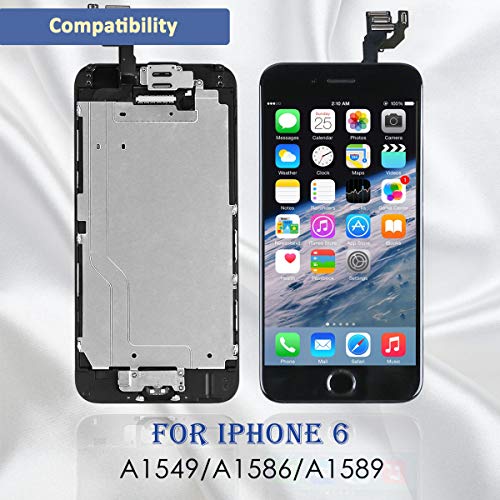 Yodoit Pantalla para iPhone 6 Táctil LCD Reemplazo Negro, 4.7 Pulgadas Display y Digitalizador Táctil Vidrio con Herramientas