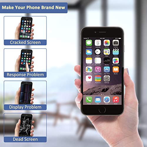 Yodoit Para iPhone 6s LCD Pantalla y Montaje Digitalizador Pantalla Táctil de Cristal Reemplazo con Marco + Kit de Herramientas de Reparación (4.7 pulgadas de Negro)