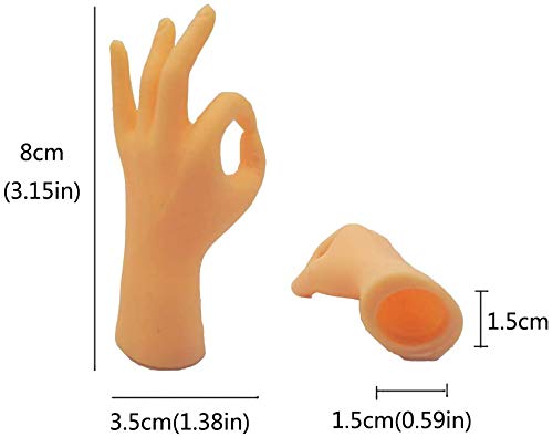 Yolococa Tiny Hands Manos Pequeñas Manos Diminutas Goma Marionetas de Dedos con Las Manos (Ok ) 10 Unidades