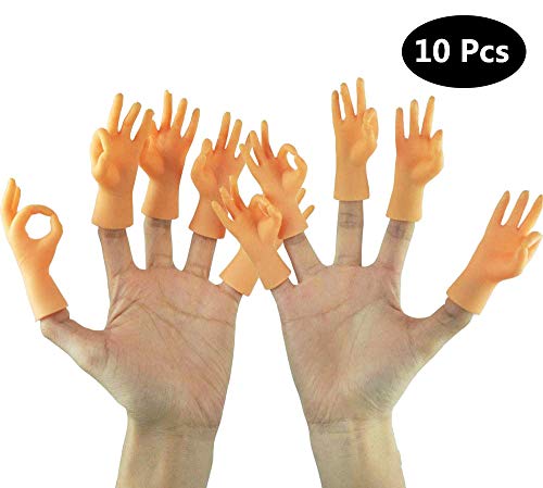 Yolococa Tiny Hands Manos Pequeñas Manos Diminutas Goma Marionetas de Dedos con Las Manos (Ok ) 10 Unidades