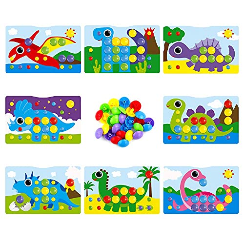 yoptote 224 PCS Juguetes Montessori Puzzles 3D Mosaicos Infantiles Manualidades Niños Dinosaurios Juguetes Educativos Bloques Construccion Herramientas Regalo Niña 2 3 4 5 Años