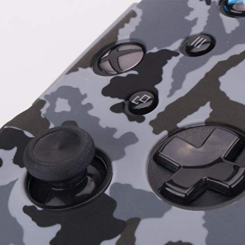 YoRHa Agua Transferir Impresión Camuflaje Silicona Cubrir la Piel Caso para Xbox One X/One S Controlador x 1 (Nieve) con empuñaduras Pro x 8