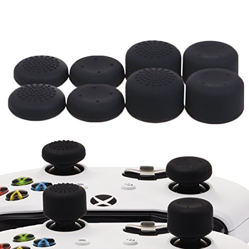 YoRHa Profesional Thumb Grips Thumbstick de los Pulgares Cubierta del Joystick (Negro) Extra Alto 8 Unidades Paquete para Xbox One, Xbox One X, Xbox One S, Switch Pro Controller Mando