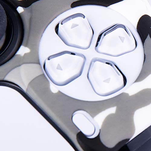 YoRHa Tachonado Impreso Silicona Caso Piel Fundas Protectores Cubierta para PS5 Dualsense Mando x 1 (Camuflaje Blanco) con Pro los puños Pulgar Thumb gripsx 8