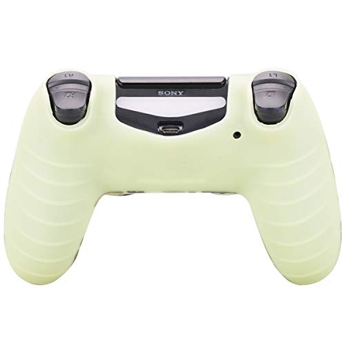 YoRHa Transferencia de Agua Camuflaje de impresión Silicona Caso Piel Fundas Protectores Cubierta para Sony PS4/slim/Pro Mando x 1 (Amarillo) con Pro los puños Pulgar Thumb gripsx 8