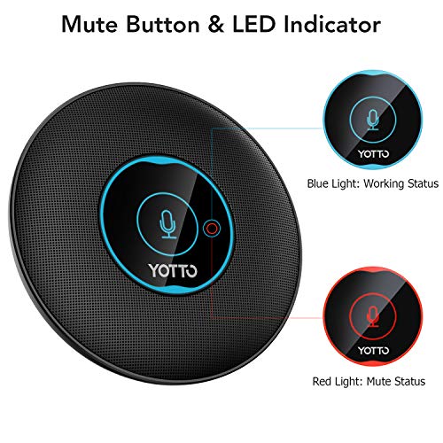 YOTTO Micrófono USB de Conferenica, omnidireccional Condensador Micrófono PC de grabación Plug & Play, para transmisión, Videoconferencias, Compatible con Mac OS X Windows, botón de Silencio