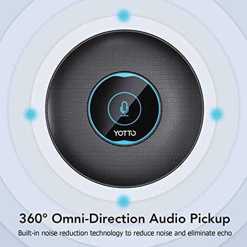 YOTTO Micrófono USB de Conferenica, omnidireccional Condensador Micrófono PC de grabación Plug & Play, para transmisión, Videoconferencias, Compatible con Mac OS X Windows, botón de Silencio