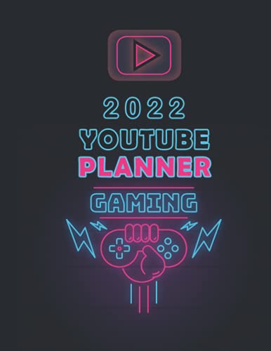 Youtube Planner Gaming for gamer: Game Streaming Online-Idea Channel Planning Organizer Book,Content Title-Creative Log Vlogging Games for Gamer ... Year,Special Event:Neon Design Hand-Joystick