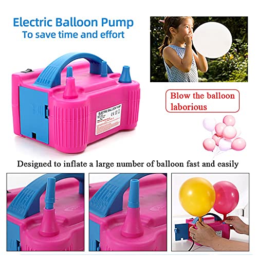 Ysislybin Bomba de Globo,Bomba de Aire eléctrica Globos,Inflador Eléctrico de Globos,600W Bomba de Globo Eléctrica,con Boquilla Doble. Inflador de Globos Portátil,para Celebraciones,Bodas,Navidad