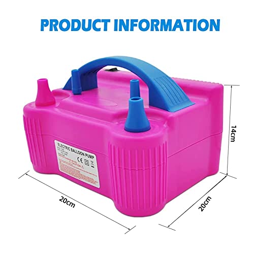 Ysislybin Bomba de Globo,Bomba de Aire eléctrica Globos,Inflador Eléctrico de Globos,600W Bomba de Globo Eléctrica,con Boquilla Doble. Inflador de Globos Portátil,para Celebraciones,Bodas,Navidad