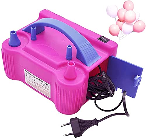 Ysislybin Bomba de Globo,Bomba de Aire eléctrica Globos,Inflador Eléctrico de Globos,600W Bomba de Globo Eléctrica,con Boquilla Doble. Inflador de Globos Portátil,para Celebraciones,Bodas,Navidad