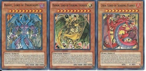 YU-GI-OH! YuGiOh GX Legendary Collection 2 Single Card Ultra Rare Set of The 3 Sacred Beast Cards Uria, Hamon Raviel by
